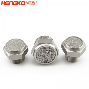 廠家直銷316不銹鋼燒結消聲器耐高溫降噪，粉末燒結氣動元件可按需定制