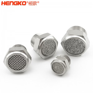 廠家直銷316不銹鋼燒結消聲器耐高溫降噪，粉末燒結氣動元件可按需定制